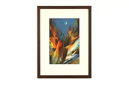 Mystic Moon Original Vintage 1975 Lithograph by Leonardo Nierman, 18" #38821