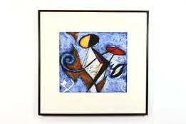 Twister Abstract Artist Print, Signed Scott Reeds, Rosewood Frame, 43" #38443