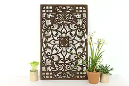 Victorian Antique Farmhouse Architectural Salvage Iron Filigree Panel #37501