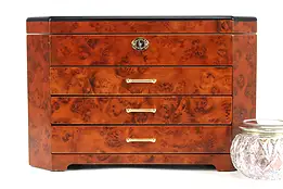 Walnut Burl Vintage Luxury Jewelry Chest or Collector Box, Jere #38360