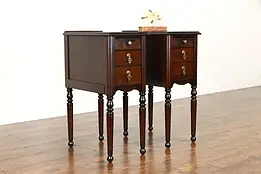 Pair of Traditional Walnut Antique Nightstands, End or Lamp Tables #38863