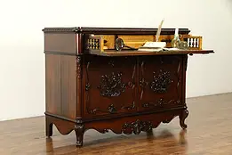 Victorian Antique English Carved Rosewood Butler Secretary Desk #31725