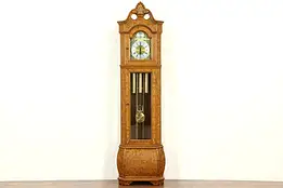 Grandfather Tall Case Vintage Clock, Westminster Chime, Hermle #30261