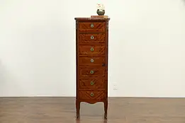 Rosewood Banded Antique French Semainier Lingerie or Jewelry Chest #32786