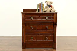 Victorian Eastlake Antique Walnut Chest, Commode, Nightstand, End Table #33106