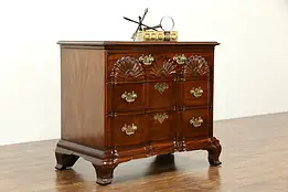 Georgian Blockfront Vintage Mahogany Hall Chest or Dresser, Kindel #33425