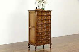 Oak Antique Lingerie, Silver, Jewelry or Collector Chest, Marble Top #33741