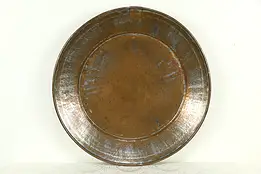 Hand Hammered Turkish Copper 28" Banquet Tray or Wall Plaque, Tin Wash #34506