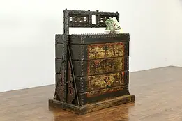 Korean Antique Asian Stacking Marriage Dowry Chest Iron Mounts #34365