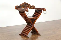 Savonarola Design Vintage Folding Chair, Heads & Paws #35852