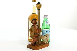 Black Forest Hand Carved Antique Corkscrew & Bottle Opener, Man & Dog #37438