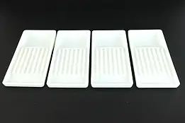 Antique Milk Glass 4 Dental Trays, American, Two Rivers WI  #38218