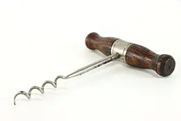Farmhouse Oak Handle Antique Corkscrew Wine Bottle Opener #39245