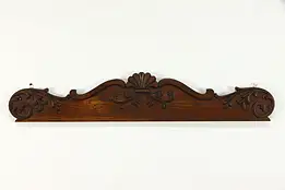 Victorian Antique Architectural Salvage Carved Oak Crest 40" #39362