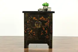 Chinese Antique Hand Painted Lacquer End Table, Console or Nightstand #33283