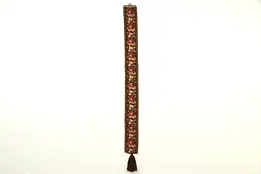 Servant Bell Pull, Needlepoint & Petit Point, Tassel & Bronze Mounts #32971