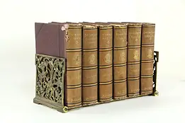 Victorian Antique Brass Adjustable Folding Desktop Book Holder  #33489