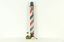 Folk Art Antique Architectural Salvage Barber Pole with Original Paint #33581