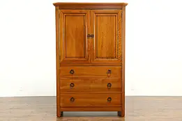 Cherry Arts & Crafts Vintage Craftsman Armoire or Chifferobe Stickley #33658