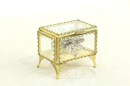Gold Plated Beveled Glass Vintage Jewelry Box Signed Stylebuilt  #35316