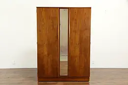 Midcentury Modern Teak 1960 Signed Vintage Armoire, Wardrobe or Closet #35572
