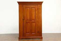 Victorian Country Pine Antique Farmhouse Armoire, Wardrobe or Closet #35246