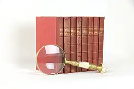 Set of 8 Gold Tooled Leather & Cloth Bound Books, Copenhagen 1927 #36302