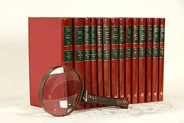 Danish Set of 14 Vintage Moroccan Leather Bound Books #36594