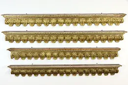Set of 4 Antique Carved Architectural Salvage Crests or Moldings #36789