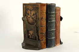 Pair of Antique 1915 Schnauzer Dog Cast Iron Bookends, Bronze Finish #36926