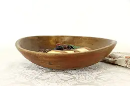 Hand Carved Antique Wooden Kitchen or Serving Bowl #36933