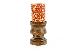 Farmhouse Vintage Ash Hardwood Candle Holder, E.B. Johnson #38309