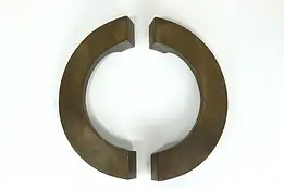 Pair of Art Deco Patinated Bronze Architectural Salvage 15" Door Handles #40034