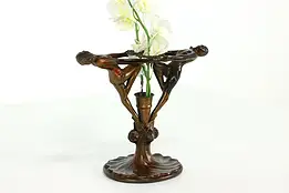 Art Deco Antique Dancers Bud Vase with Floral Wreaths #39874