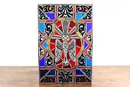 Architectural Salvage Vintage Leaded Stained Glass Window, Dove #40508