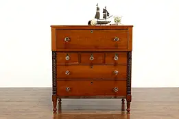 Empire Antique Cherry Six Drawer Chest or Dresser, Glass Knobs, Ohio #39894