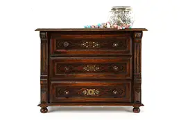 Victorian Antique Austrian Oak Jewelry Box or Collectors Chest #40244