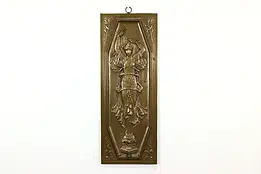 Classical Bronze Antique Wall Plaque Sculpture of Dancer & Floral Motifs #40306