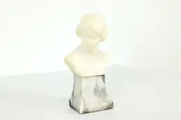 Bust of Young Woman Antique Carved Hungarian Marble Sculpture Jaray #40528