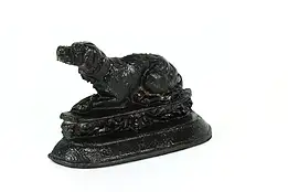Victorian Farmhouse Antique Iron Painted Cocker Spaniel Dog Door Stop #39898