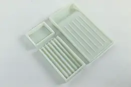 Set of Three Antique Milk Glass Dental Trays, Two Rivers WI #41014