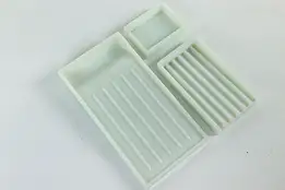 Set of Three Antique Milk Glass Dental Trays, Two Rivers WI #41015