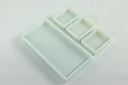 Set of Four Antique Milk Glass Dental Trays, Two Rivers WI #39066