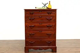Victorian Design Vintage Cherry Tall Chest or Highboy with Mirror, Davis  #40872