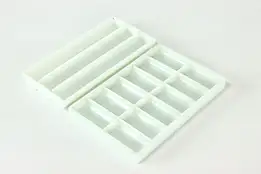 Pair of Two Antique Milk Glass Dental Trays #41111