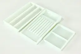 Set of Three Antique Milk Glass Dental Trays #41110