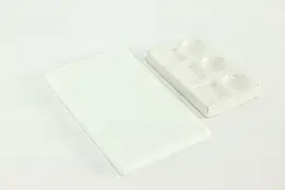 Vintage Pair of Milk Glass & Ceramic Artist Tool Trays #41113