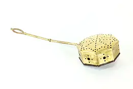 Victorian Farmhouse Brass Antique Bed Warmer Pan, Corn Popper #41203