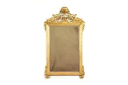 Italian Vintage Gilt Framed Beveled Wall Hanging Mirror, Hot Air Balloon #41084