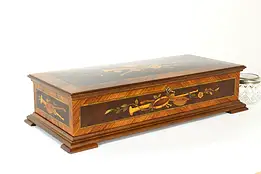 Swiss Marquetry Music & Jewelry Box, Danube, Edelweiss, Lara Theme, Reuge #40933